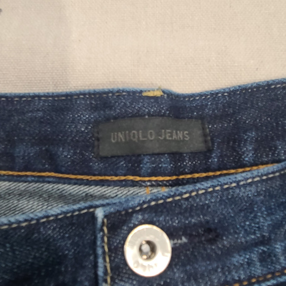 Uniqlo Mens 36x34 Regular Fit Straight Leg Blue Jeans Mid Rise Fabric by Kaihara - Picture 4 of 15